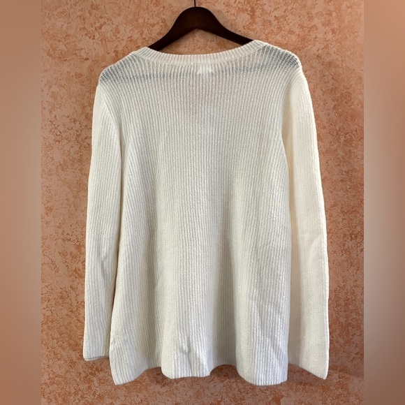 DRESSBARN Knit Pull On White Sweater size Large - Picture 2 of 8